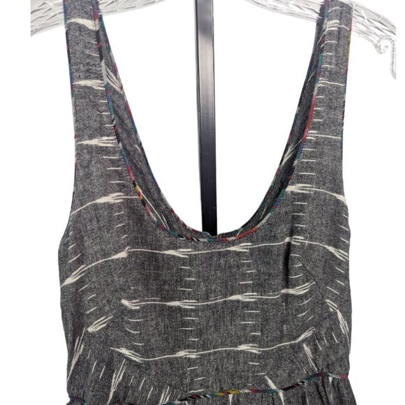 FREE PEOPLE NEW ROMANTICS Weather Vane IKat Embroidered Boho Cotton Dress Sz 2 - Picture 3 of 15